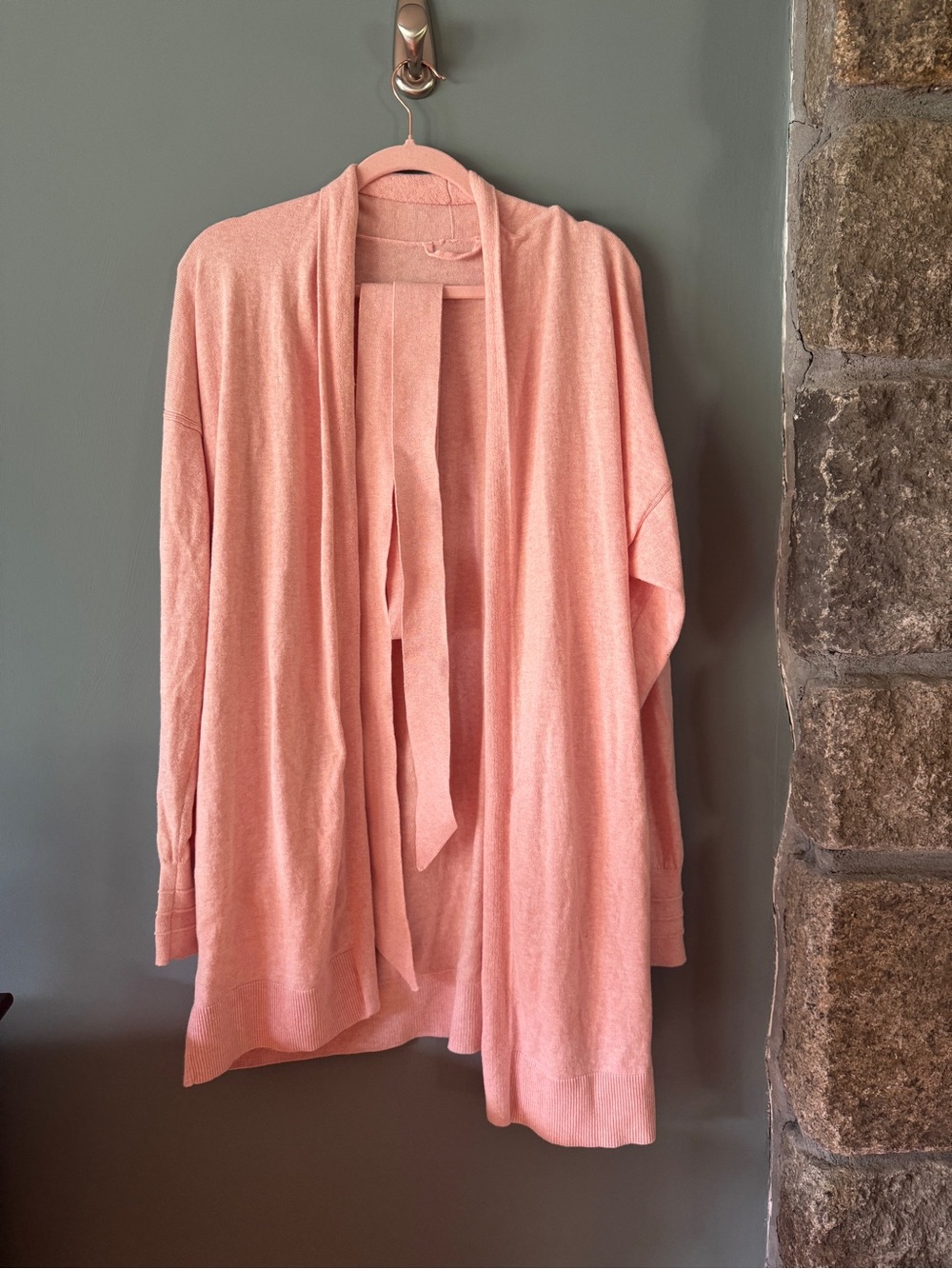 Lululemon Cotton Cashmere Knit Wrap Cardigan Blush Pink Size 12